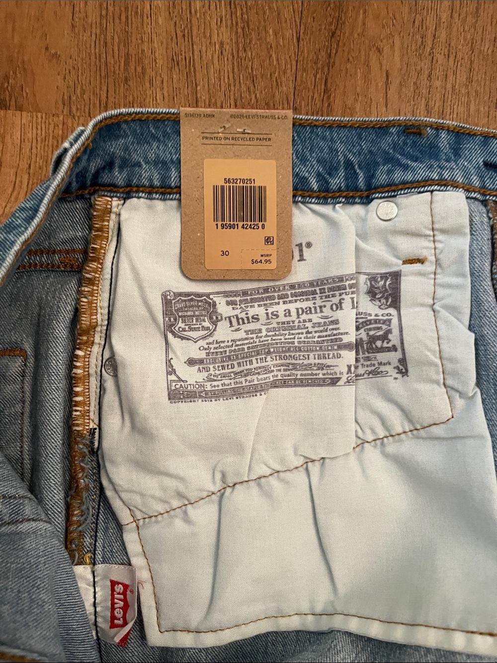 NWT Levi’s 501 Original Denim Shorts Stretch - Picture 10 of 10